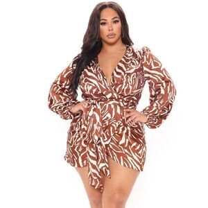 NWT Fashion Nova Dress - Brown  - Size 1X